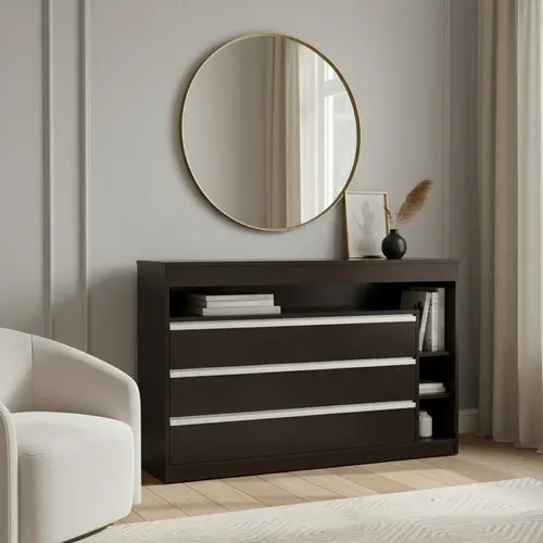 Comoda Cajonera Piacenza 3 Cajones- Aluminio 120- 90- 45