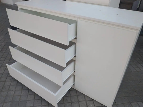 D_675552-MLA51543872159_092022-O.jpg Comoda Cajonera- 4 Cajones- 1 Puerta 120 X 85-44 - Melamina