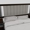 Respaldo P- Sommier Tapizado Kyomu C/ Luz Led, Usb Y Vidrio