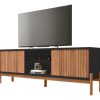 Soporte Para Tv Tannen Con 2 Puertas De Hasta 72 Pulgadas Beanijó/black, Color Negro