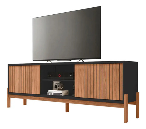 Soporte Para Tv Tannen Con 2 Puertas De Hasta 72 Pulgadas Beanijó/black, Color Negro