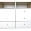 D_676360-MLA81803991838_012025-O.webp Comoda Chifonier Cajonera 100x80 Mueble Minimalista 6 Caj. Color Olmo Finlandes Con Everest