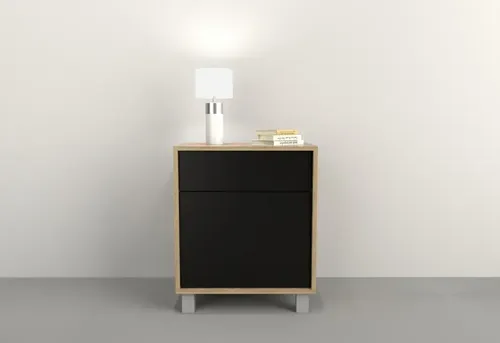 Mesa De Luz 1 Puerta, 1 Cajon. Sistema Push. Cod. 6426