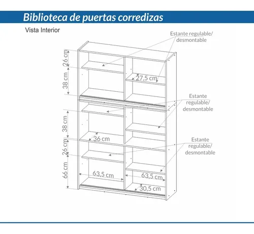 D_679101-MLU78743203247_082024-O.webp Biblioteca Armario Doble Organizador Ptas Corrediz Estantes Color Negro - Haya