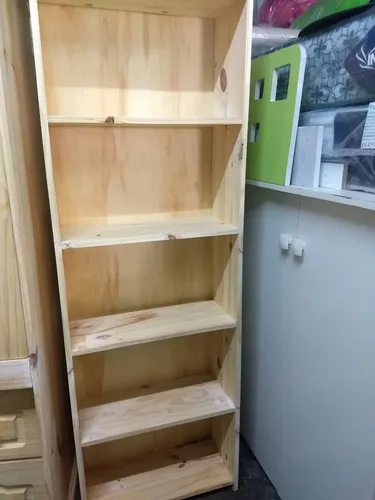 Estanteria Biblioteca Pino Macizo- 5 Estantes- 180 X 60 X 25