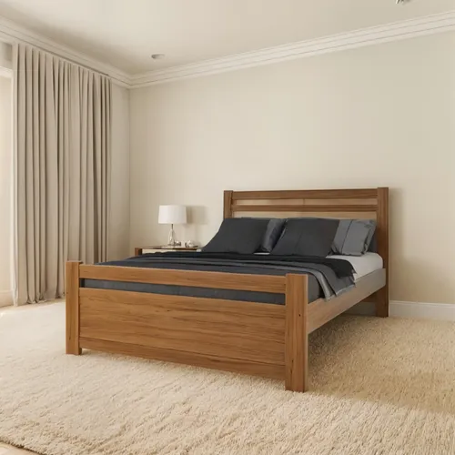 Cama 2 Plazas 140 X 190- Pino Lustrado Cod. 206- Pacifico