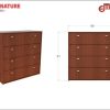 Comoda Cajonera Chifonier 4 Cajones 90 X 92 X 47. Nature
