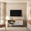 Estante Para Tv Gold Linea Brasil De 55 Pulgadas, Color Natural/blanco Roto
