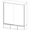 Ropero Placard Organizador- 2 Ptas Corred. 3 Caj. Pc-180