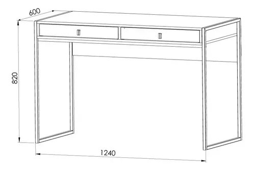 Escritorio Organizador Con 2 Cajones- 124 X 82 X 60- Eci 120