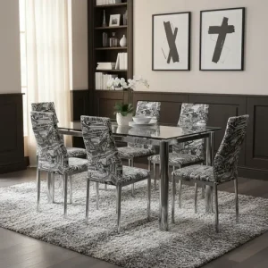 D_683174-MLA92910439722_092025-O.webp Juego Cocina Comedor Mesa 1.40 + 6 Sillas Cromada Capri Co2