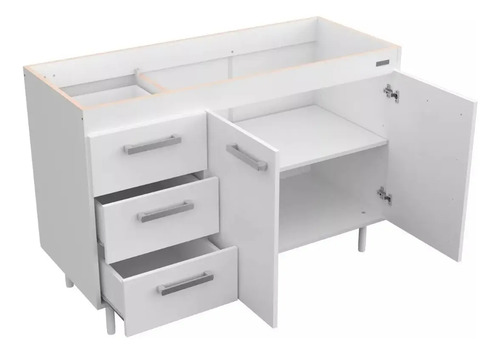 Bajo Mesada 2 Puertas, 3 Cajones 120 X 50 X 82 Cod 10132