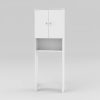 Mueble Para Baño Organizador Sobre Inodoro Mdp Melamina 3 Estantes 2 Puertas Color Blanco Mbc180 Dielfe