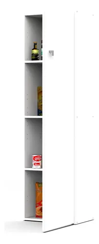 D_687073-MLA101160606522_122025-O.webp Despensero Cocina Alacena Organizador De Guardado 1 Puerta 4 Estantes Blanco Melamina Resistente Compacto Multiuso Despensa Hogar Comedor Moderna Fácil Limpieza D050 Dielfe