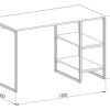 Escritorio Mesa De Trabajo Hogar Oficina Para Computadora Cpu 3 Estantes 120cm Color Blanco Y Roble Natural Ees120 Dielfe Roble Natural / Blanco
