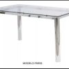 D_688846-MLA72219976193_102023-O.jpg Mesa Cocina Comedor Vidrio. Base Cromada 3 . 140 X 85. Paris