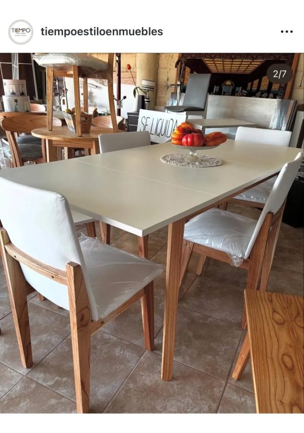 Mesa Extensible 1.30- 0.80 + 6 Sillas Giner Paraiso Melamina