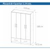 Placard Ropero 4 Puertas, 2 Cajones 1.14- 1.80- 0.47 Dpb 114