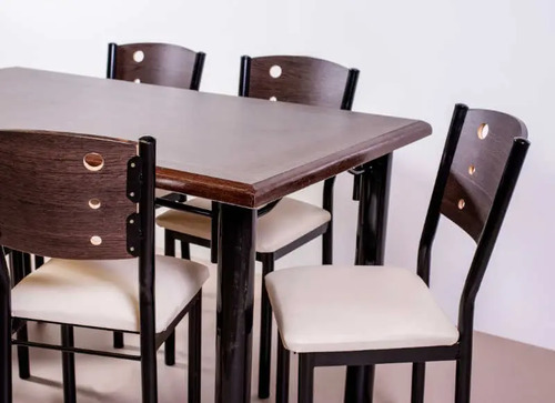 Combo Juego Comedor Mesa Comb + 6 Sillas Caño Resp. Mod. 7