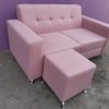 Sillón Living Recto 2 Cuerpos + Cubo- Aixa- Chenille