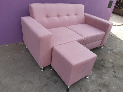 Sillón Living Recto 2 Cuerpos + Cubo- Aixa- Chenille