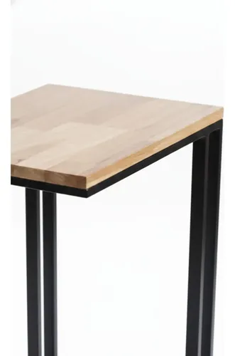 Mesa De Arrime Tapa Lustrada 48 X 35, Base De Caño Pintado
