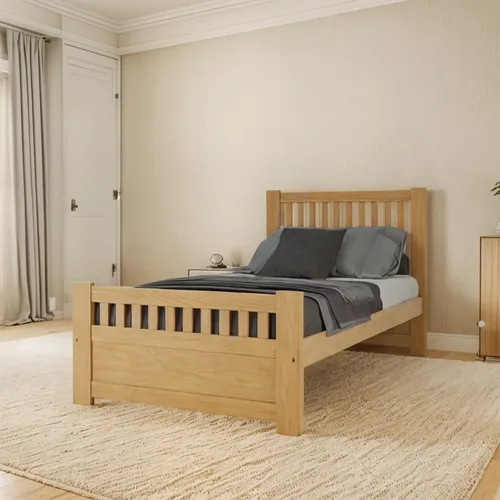 Cama 1 1/2 Plaza Pino Lustrado Inmacol Cod. 107