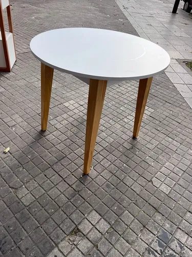 Mesa Cocina Comedor Redonda Norway 0.90 Mts. Pino Lustrado