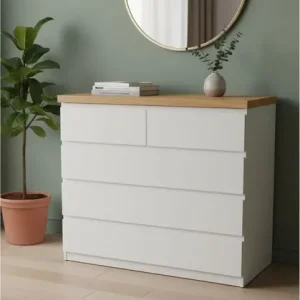 Comoda Chiffonier Cajonera- 5 Cajones- Laqueado Tapa Paraiso