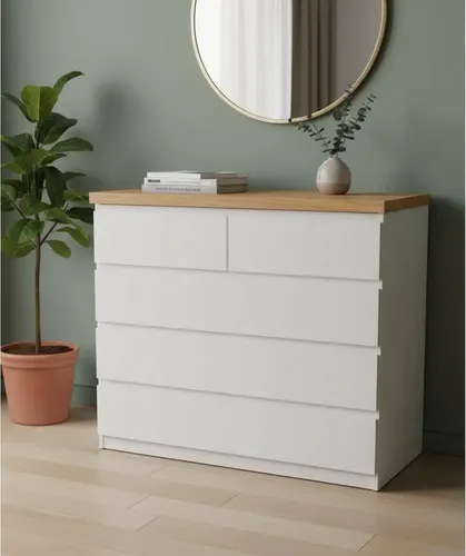 Comoda Chiffonier Cajonera- 5 Cajones- Laqueado Tapa Paraiso