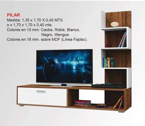 D_700476-MLA31720786812_082019-O.webp Rack Para Tv Led- Pilar- Melamina- 170 X 170 Caj. Estantes