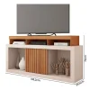 Rack Dragon Para Tv De Hasta 55 Pulgadas Con 1 Puerta, Color Mel/off Rasgado, Beige