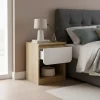 D_704352-MLA104893459340_012026-O.webp Mesa Luz 1 Cajon Linea Curvalba, Muebles Gacela Acabado Laqueado Color Blanco/roble Miel