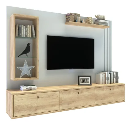 Panel Tv Rack Flotante Dro04 Varillado Hasta 65