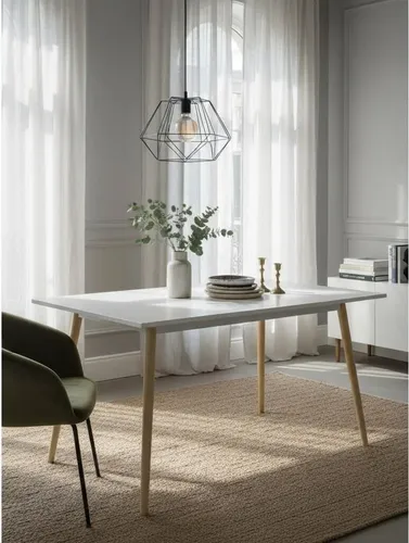 Mesa Cocina Comedor Kaunas. Tapa Melamina Base Made 120 X 82