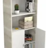 Estanteria Biblioteca Grande Con Puertas Melamina 3036 Color Nevado/everest
