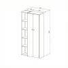 Despensero De Dos 2 Puertas Mueble Alacenero Organizador Con Estantería Integrada Izquierda O Derecha 4 Estantes Internos Ajustables De Cocina Melamina 150cm Color Blanco Multifunción D060e Dielfe