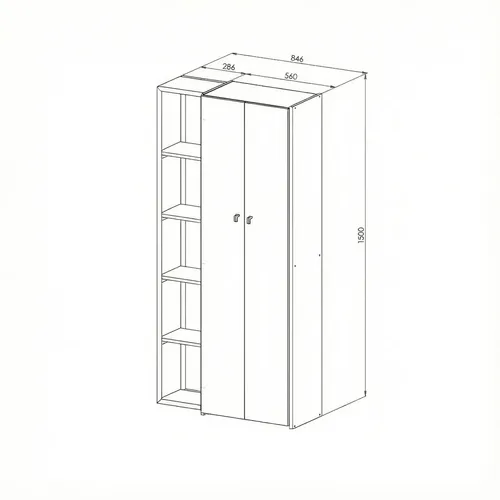 Despensero De Dos 2 Puertas Mueble Alacenero Organizador Con Estantería Integrada Izquierda O Derecha 4 Estantes Internos Ajustables De Cocina Melamina 150cm Color Blanco Multifunción D060e Dielfe
