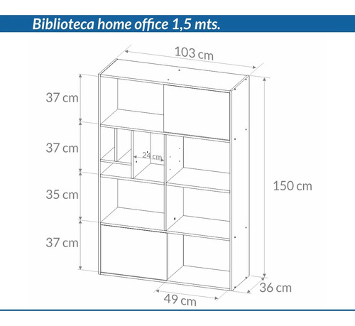 Biblioteca Organizador Con Estantes 103 X 154 X 36- Obl 117