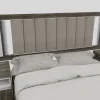Respaldo P- Sommier Tapizado Kyomu C/ Luz Led, Usb Y Vidrio