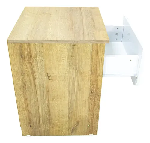 D_710513-MLA105461371815_012026-O.webp Mesa Luz 1 Cajon Linea Curvalba, Muebles Gacela Acabado Laqueado Color Blanco/roble Miel