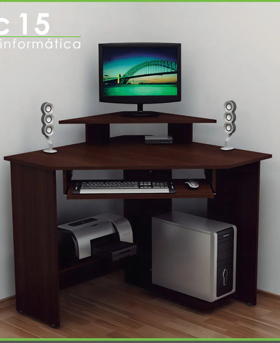 Escritorio Esquinero Pc Gamer Piro 8003 Color Wengue