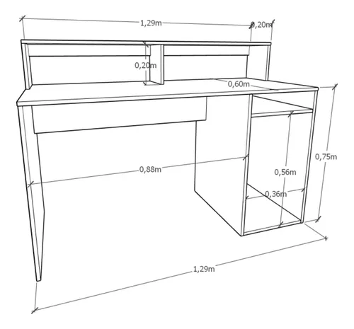 Escritorio Gamer Dual 129 X 60 Cod. 3088 Tables