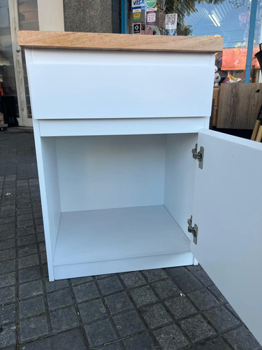 Mesa De Luz 1 Puerta, 1 Cajon- Blanco Tapa Paraiso- Prisma