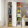 Despensero De Dos 2 Puertas Mueble Alacenero Organizador Con Estantería Integrada Izquierda O Derecha 4 Estantes Internos Ajustables De Cocina Melamina 150cm Color Blanco Multifunción D060e Dielfe