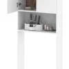 Mueble Para Baño Organizador Sobre Inodoro Mdp Melamina 3 Estantes 2 Puertas Color Blanco Mbc180 Dielfe