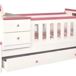Cama Cuna Funcional Rocio Con Carro-. Mdf Laqueado Cod. 204
