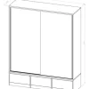 Ropero Placard Organizador- 2 Ptas Corred. 3 Caj. Pc-180