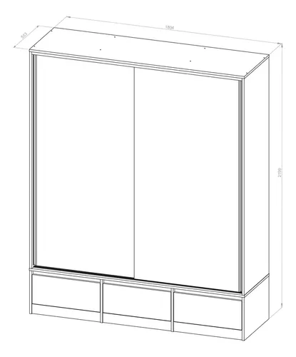 Ropero Placard Organizador- 2 Ptas Corred. 3 Caj. Pc-180