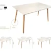 Mesa Cocina Comedor Kaunas. Tapa Melamina Base Made 160 X 82